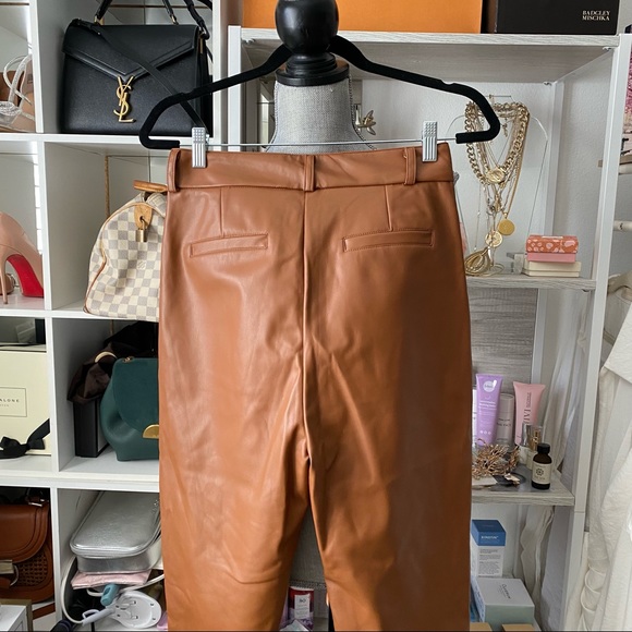 Camel faux leather pants - Picture 6 of 12